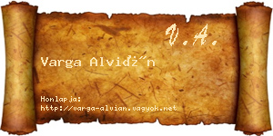 Varga Alvián névjegykártya
